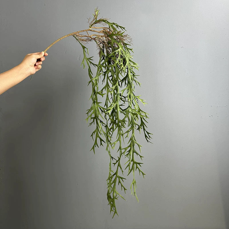 2 pièces, Plantes Suspendues en Fausses Fougères Antler, 120 cm, Décor Mural Élegant, Idéal pour Mariages, Terrasses, Cafés
