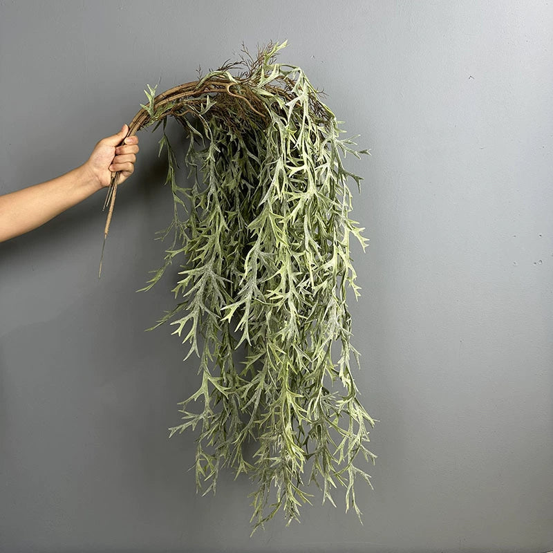 2 pièces, Plantes Suspendues en Fausses Fougères Antler, 120 cm, Décor Mural Élegant, Idéal pour Mariages, Terrasses, Cafés