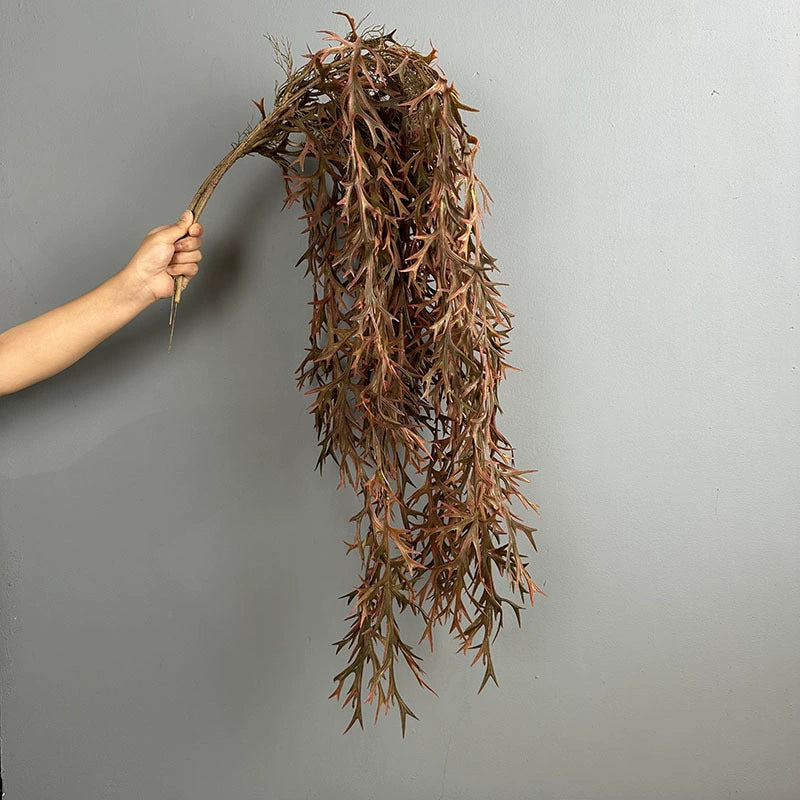 2 pièces, Plantes Suspendues en Fausses Fougères Antler, 120 cm, Décor Mural Élegant, Idéal pour Mariages, Terrasses, Cafés