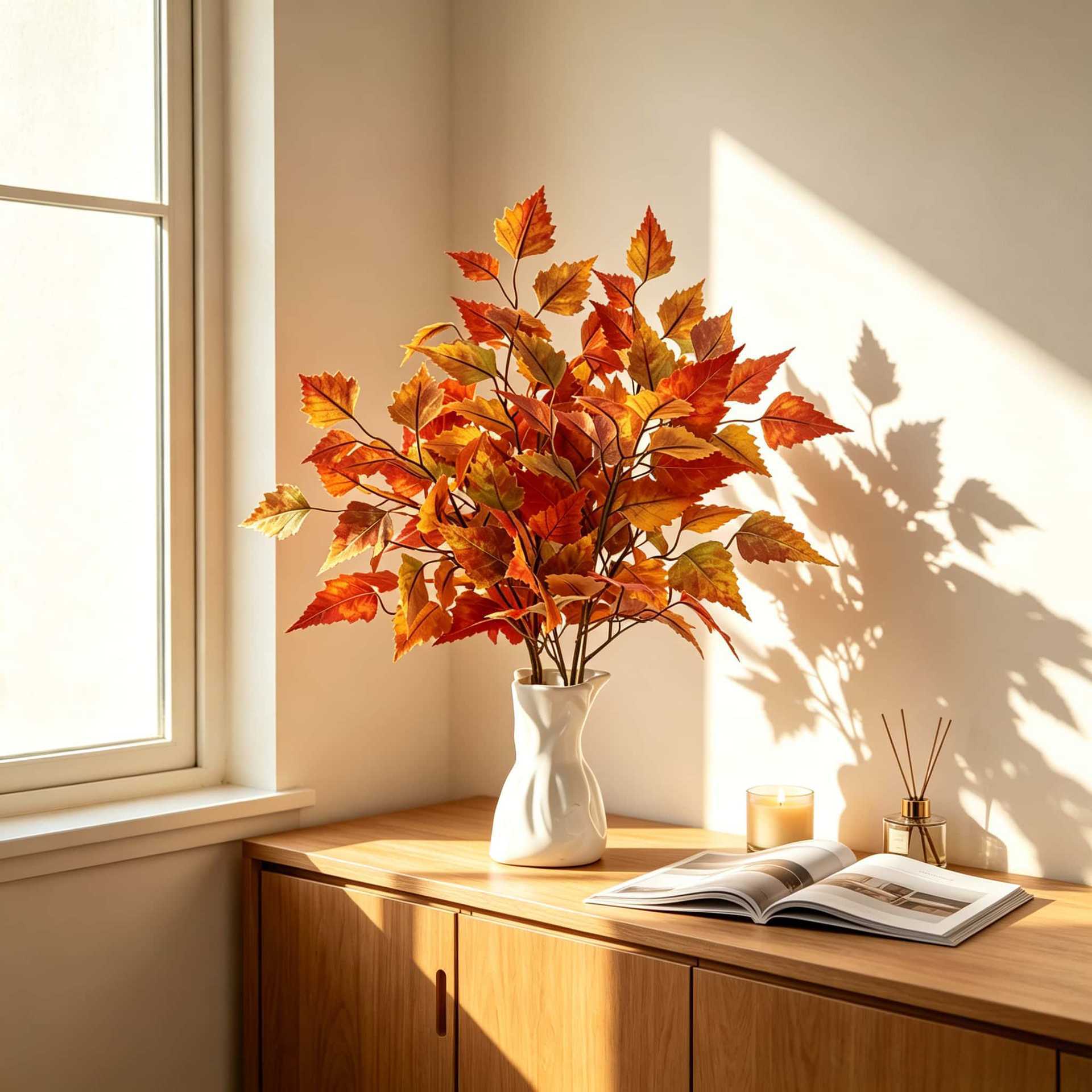 Branche d'Érable Artificielle 56 cm, Feuillage d'Automne Poétique, Idéal Vase, Décoration Maison, Mariage Bohème, Toussaint