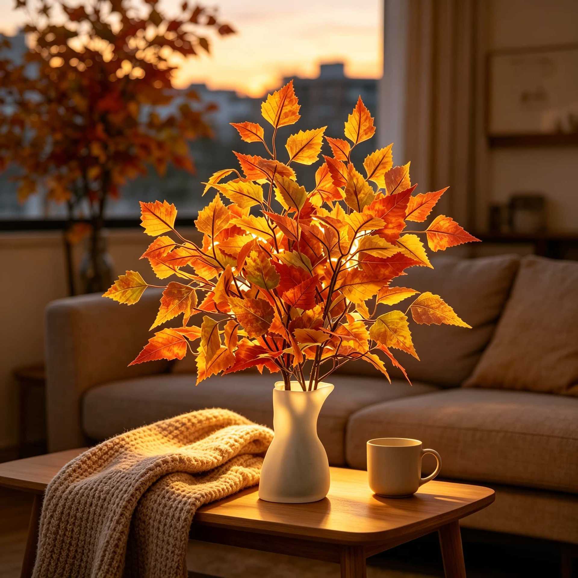 Branche d'Érable Artificielle 56 cm, Feuillage d'Automne Poétique, Idéal Vase, Décoration Maison, Mariage Bohème, Toussaint