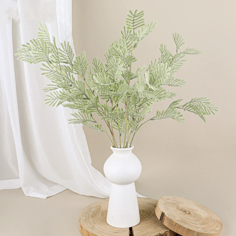 Plante artificielle Mimosa 75 cm, effet naturel, vert grisâtre, décoration intérieure, mariage, terrasse, café