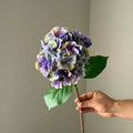 Fleurs artificielles Hortensia à grands pétales dégradés, 46 cm, violet profond, décoration intérieure, mariage, terrasse, cadeau