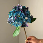 Fleurs artificielles Hortensia à grands pétales dégradés, 46 cm, violet profond, décoration intérieure, mariage, terrasse, cadeau
