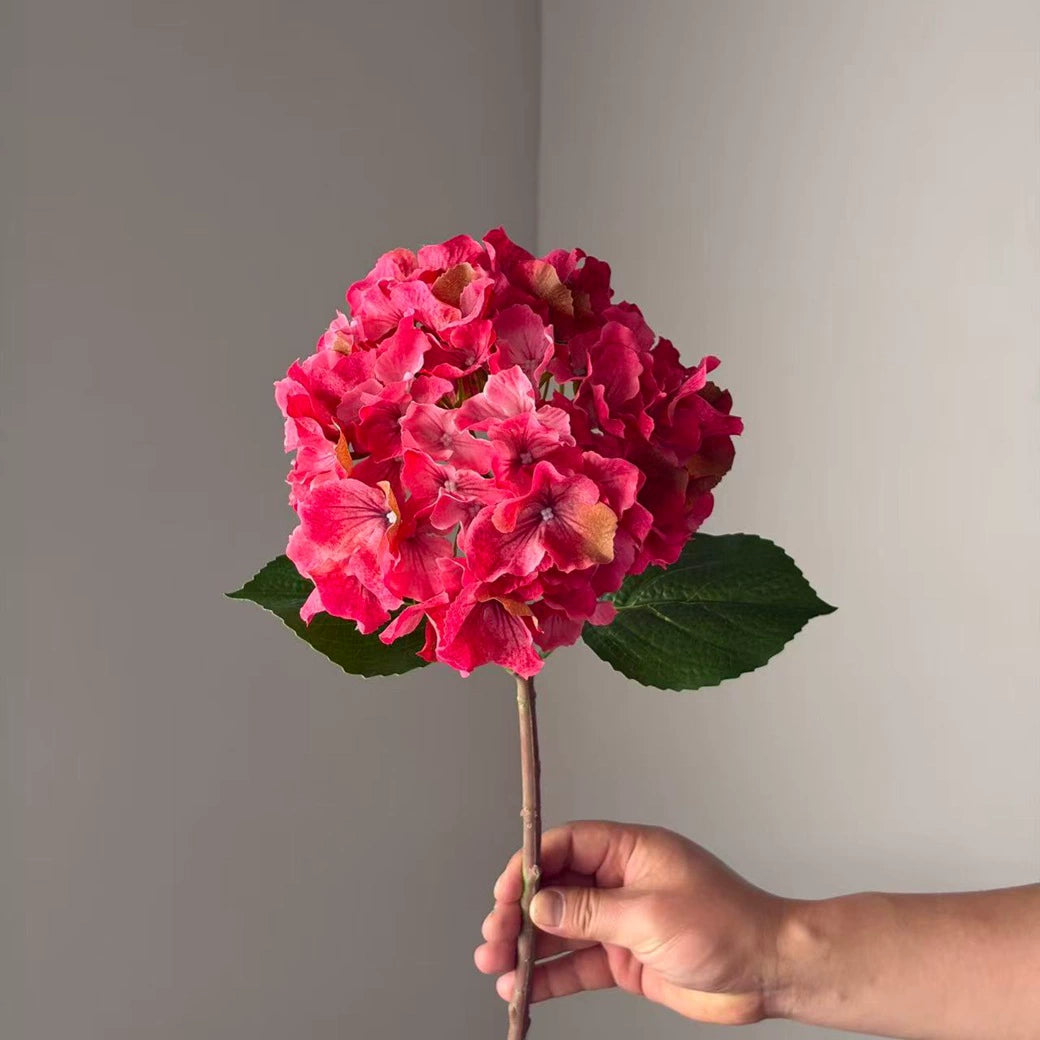Fleurs artificielles Hortensia à grands pétales dégradés, 46 cm, violet profond, décoration intérieure, mariage, terrasse, cadeau