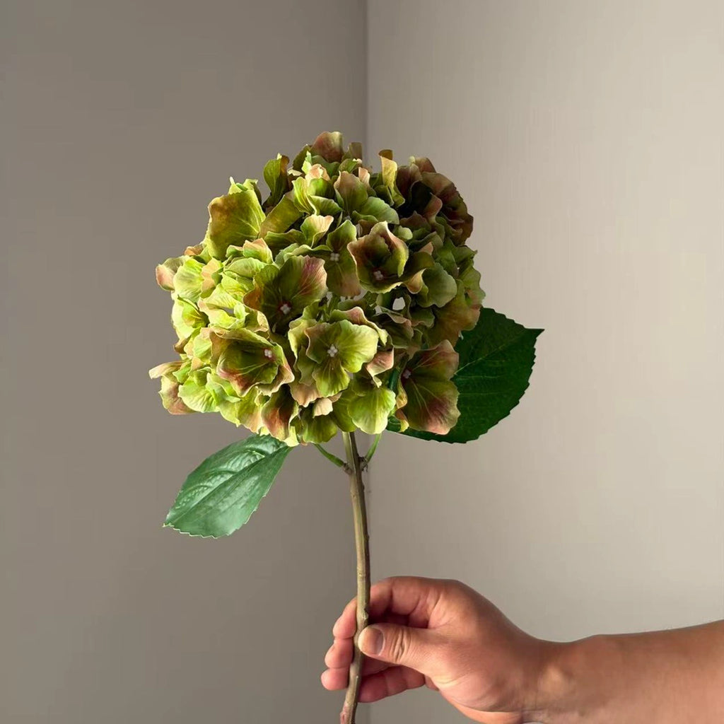 Fleurs artificielles Hortensia à grands pétales dégradés, 46 cm, violet profond, décoration intérieure, mariage, terrasse, cadeau