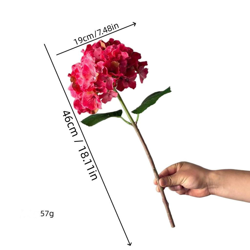 Fleurs artificielles Hortensia à grands pétales dégradés, 46 cm, violet profond, décoration intérieure, mariage, terrasse, cadeau