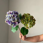 Fleurs artificielles Hortensia à grands pétales dégradés, 46 cm, violet profond, décoration intérieure, mariage, terrasse, cadeau