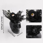 Plante Squelettique Halloween 20cm en Plastique, Décoration Gothique, Idéal pour Mariages, Fêtes et Décorations d'Intérieur