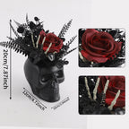 Plante Squelettique Halloween 20cm en Plastique, Décoration Gothique, Idéal pour Mariages, Fêtes et Décorations d'Intérieur