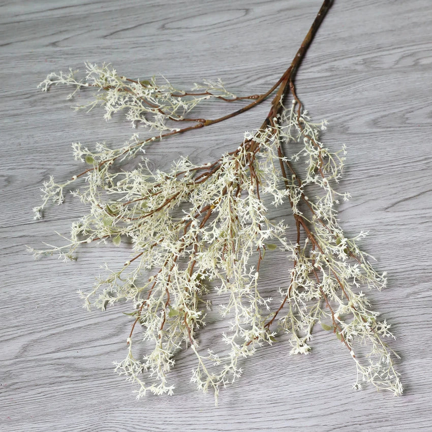 Plante Artificielle Étoile d'Hiver, Branche de Pin Brumeux 90cm, Décoration Naturelle pour Mariage, Maison, Boutique, Cimetière, 5 Couleurs Disponibles