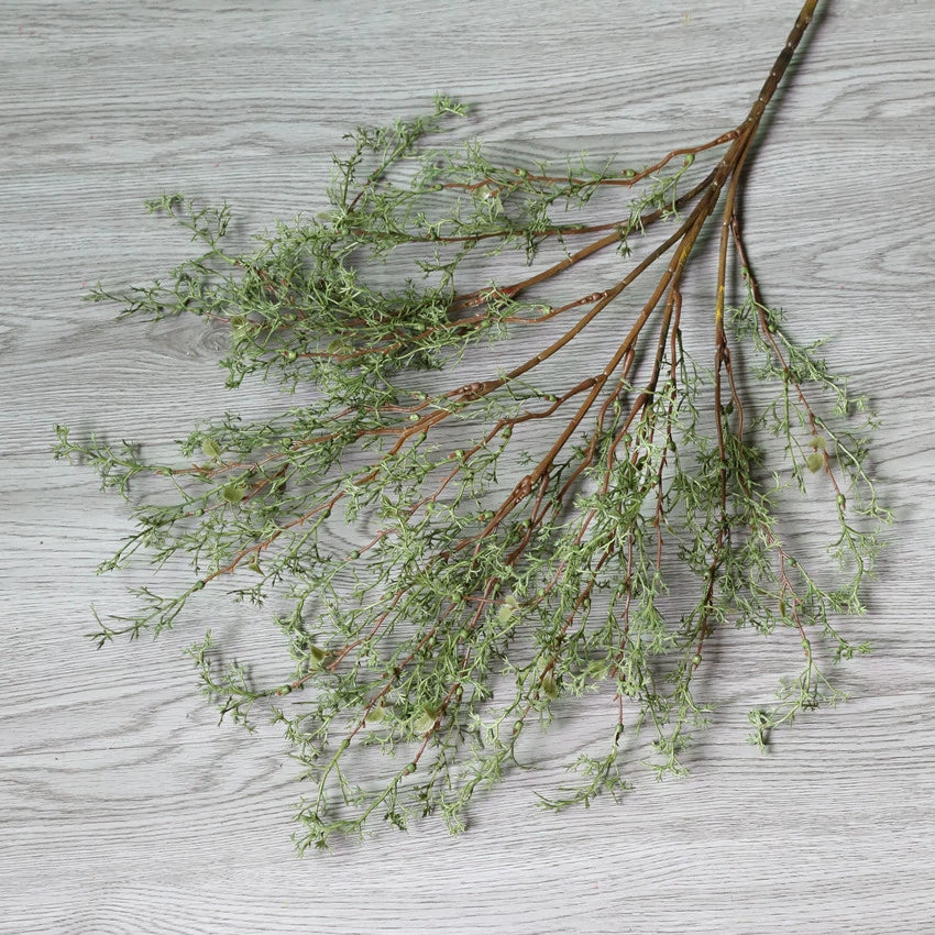 Plante Artificielle Étoile d'Hiver, Branche de Pin Brumeux 90cm, Décoration Naturelle pour Mariage, Maison, Boutique, Cimetière, 5 Couleurs Disponibles