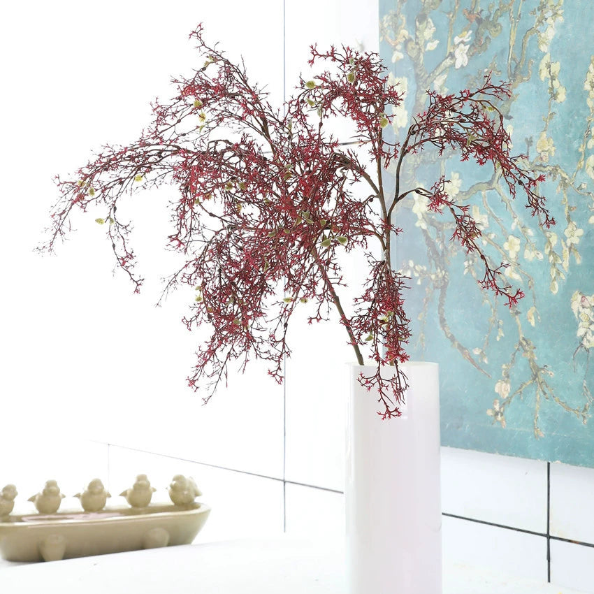 Plante Artificielle Étoile d'Hiver, Branche de Pin Brumeux 90cm, Décoration Naturelle pour Mariage, Maison, Boutique, Cimetière, 5 Couleurs Disponibles