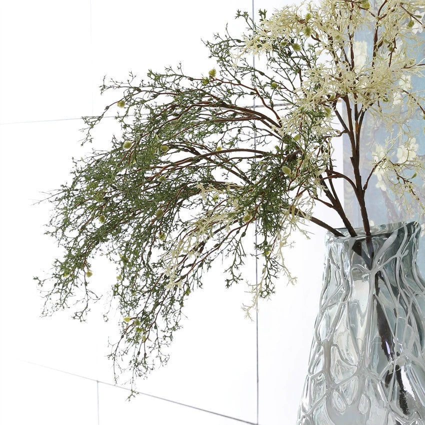 Plante Artificielle Étoile d'Hiver, Branche de Pin Brumeux 90cm, Décoration Naturelle pour Mariage, Maison, Boutique, Cimetière, 5 Couleurs Disponibles