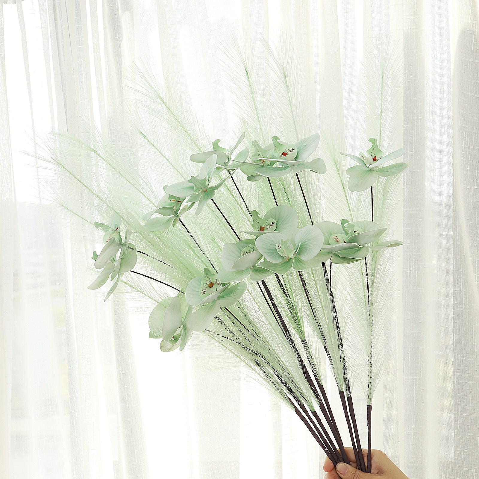 Fleurs artificielles Orchidée Phalaenopsis en soie, 72 cm, décor élégant pour vases, maison, mariage, café, style rétro français