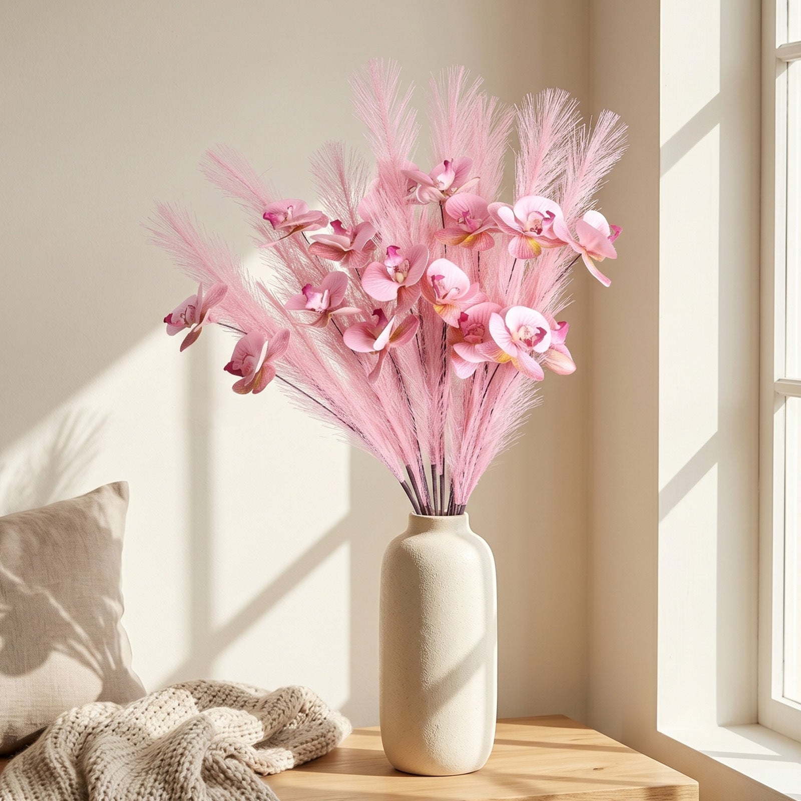 Fleurs artificielles Orchidée Phalaenopsis en soie, 72 cm, décor élégant pour vases, maison, mariage, café, style rétro français