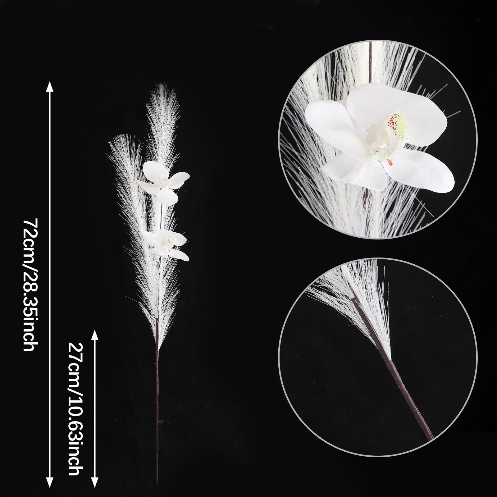 Fleurs artificielles Orchidée Phalaenopsis en soie, 72 cm, décor élégant pour vases, maison, mariage, café, style rétro français
