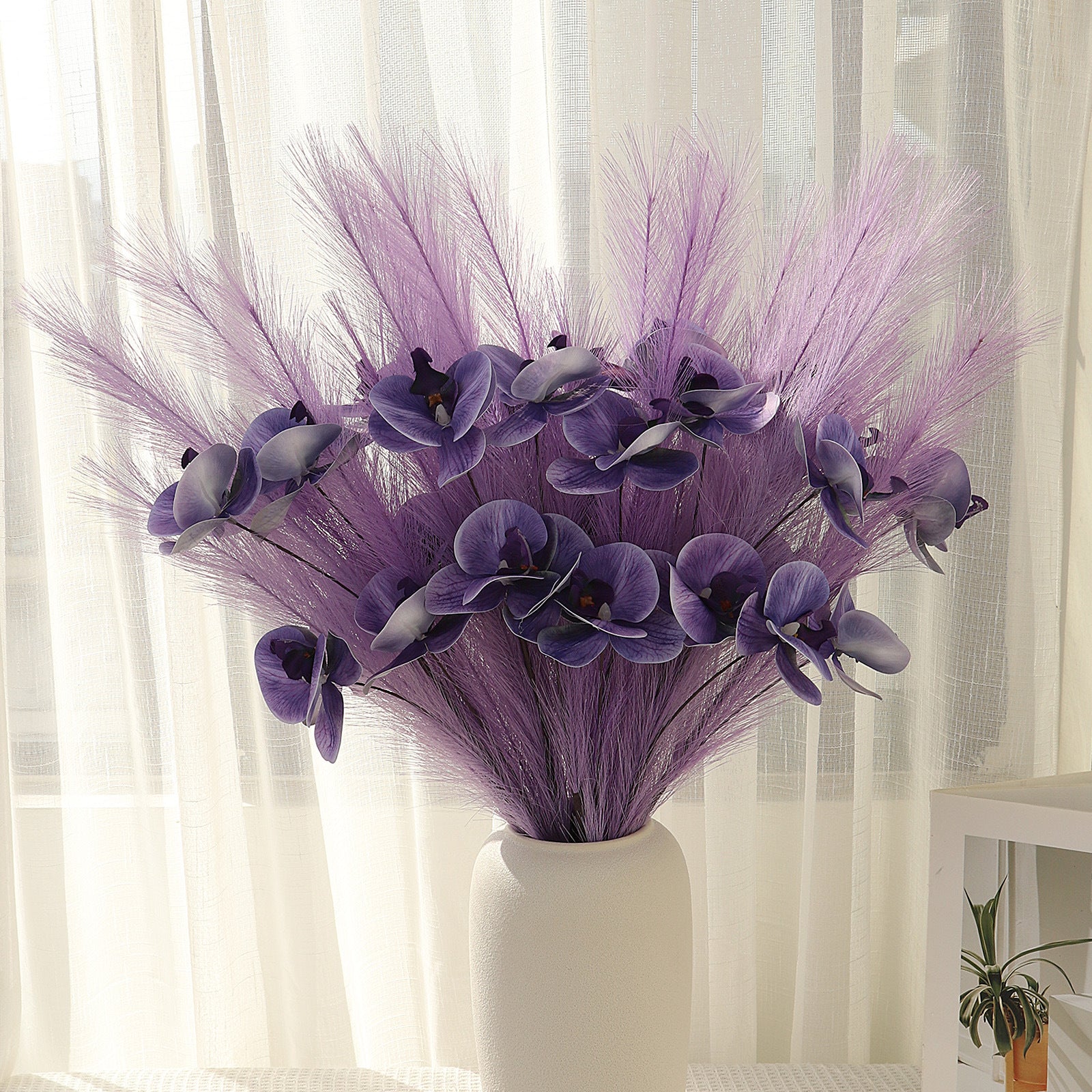 Fleurs artificielles Orchidée Phalaenopsis en soie, 72 cm, décor élégant pour vases, maison, mariage, café, style rétro français