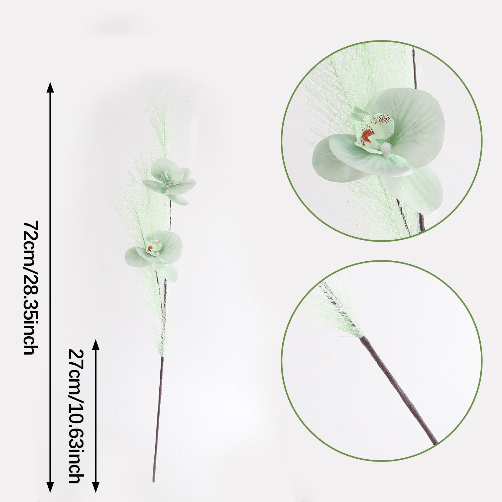 Fleurs artificielles Orchidée Phalaenopsis en soie, 72 cm, décor élégant pour vases, maison, mariage, café, style rétro français