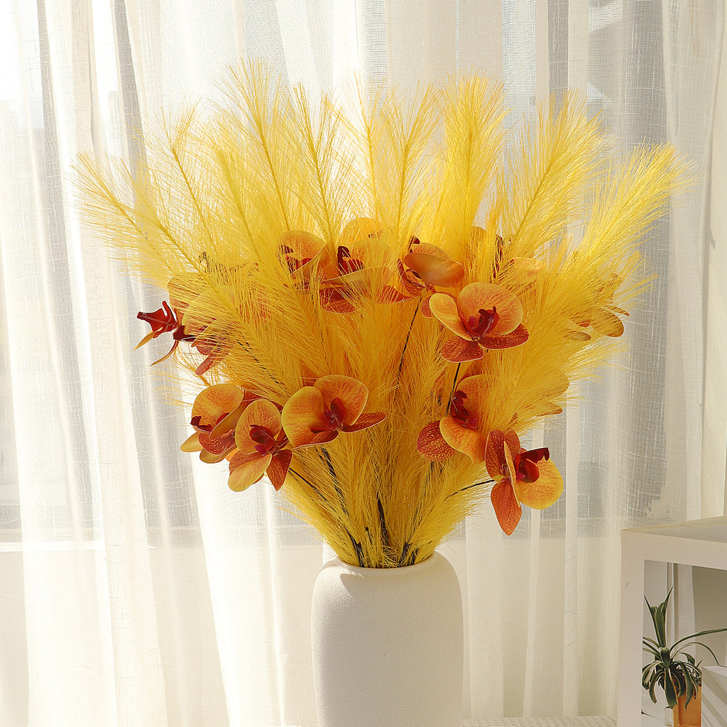 Fleurs artificielles Orchidée Phalaenopsis en soie, 72 cm, décor élégant pour vases, maison, mariage, café, style rétro français