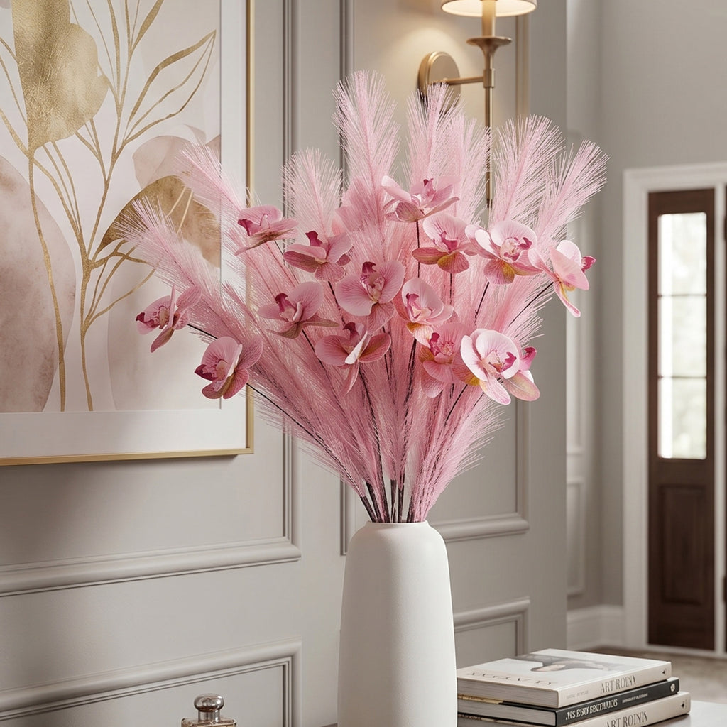 Fleurs artificielles Orchidée Phalaenopsis en soie, 72 cm, décor élégant pour vases, maison, mariage, café, style rétro français