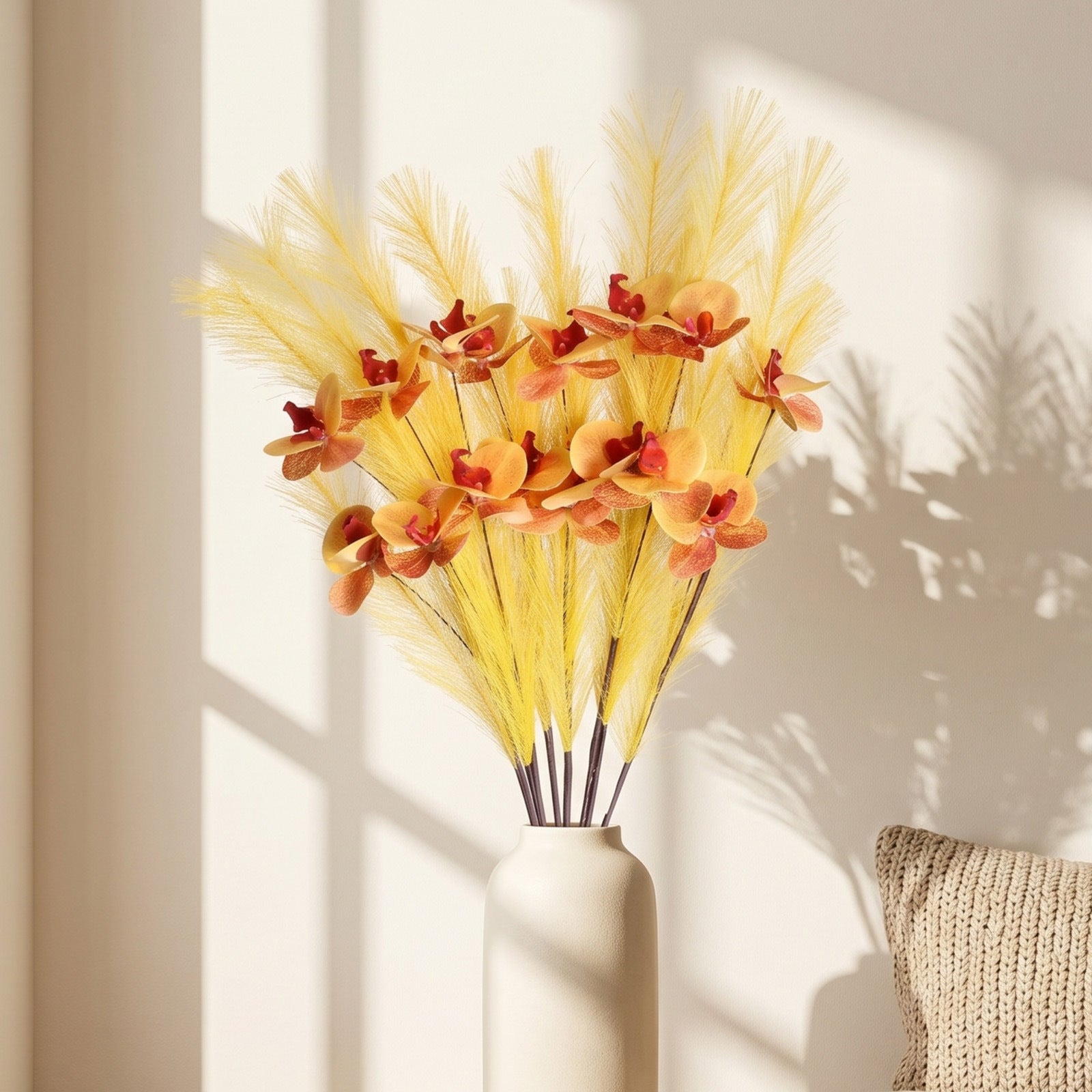 Fleurs artificielles Orchidée Phalaenopsis en soie, 72 cm, décor élégant pour vases, maison, mariage, café, style rétro français