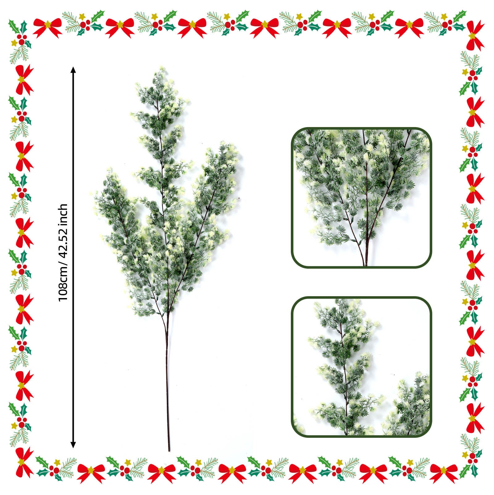 Branche de Pin Artificielle de Noël, 73 cm, en Plastique, Décoration de Maison, Fête, Mariage, Ambiance Élégante