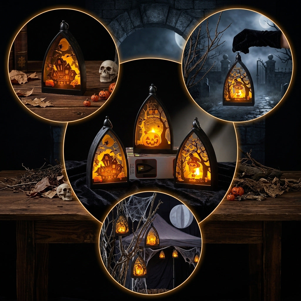 Décoration d'Halloween Mini Citrouille Fantôme Maison Hantée, 16 cm, Ambiance Mystérieuse, Décoration Intérieure Extérieure, Cadeau Festif
