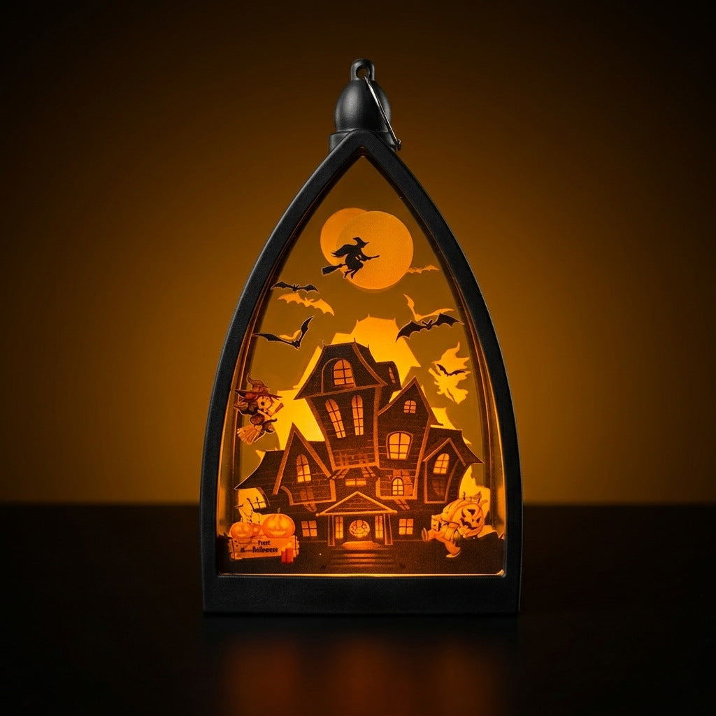 Décoration d'Halloween Mini Citrouille Fantôme Maison Hantée, 16 cm, Ambiance Mystérieuse, Décoration Intérieure Extérieure, Cadeau Festif