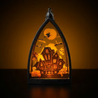 Décoration d'Halloween Mini Citrouille Fantôme Maison Hantée, 16 cm, Ambiance Mystérieuse, Décoration Intérieure Extérieure, Cadeau Festif