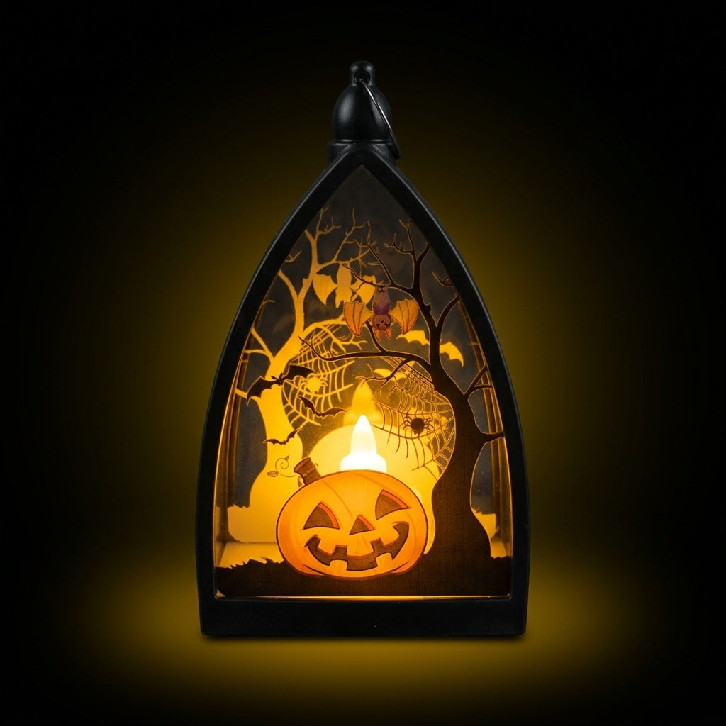 Décoration d'Halloween Mini Citrouille Fantôme Maison Hantée, 16 cm, Ambiance Mystérieuse, Décoration Intérieure Extérieure, Cadeau Festif