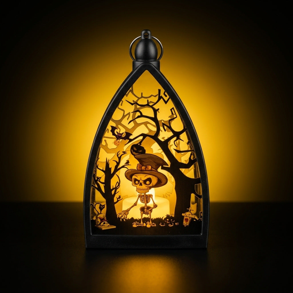 Décoration d'Halloween Mini Citrouille Fantôme Maison Hantée, 16 cm, Ambiance Mystérieuse, Décoration Intérieure Extérieure, Cadeau Festif