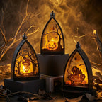 Décoration d'Halloween Mini Citrouille Fantôme Maison Hantée, 16 cm, Ambiance Mystérieuse, Décoration Intérieure Extérieure, Cadeau Festif