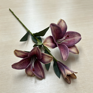 Lys d'automne artificiel en soie, 75 cm, réaliste pour décoration de mariage, maison, terrasse, boutique - Sans entretien, élégance intemporelle
