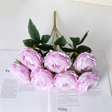 Bouquet de pivoines artificielles, 7 têtes, 49 cm, idéal pour mariages et décoration intérieure