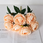 Bouquet de pivoines artificielles, 7 têtes, 49 cm, idéal pour mariages et décoration intérieure