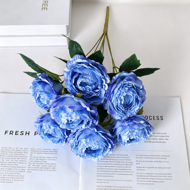 Bouquet de pivoines artificielles, 7 têtes, 49 cm, idéal pour mariages et décoration intérieure