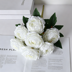 Bouquet de pivoines artificielles, 7 têtes, 49 cm, idéal pour mariages et décoration intérieure