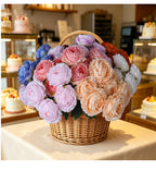 Bouquet de pivoines artificielles, 7 têtes, 49 cm, idéal pour mariages et décoration intérieure