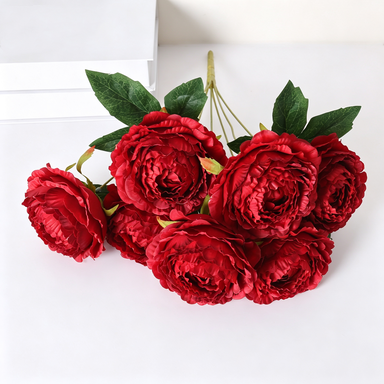 Bouquet de pivoines artificielles, 7 têtes, 49 cm, idéal pour mariages et décoration intérieure