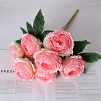 Bouquet de pivoines artificielles, 7 têtes, 49 cm, idéal pour mariages et décoration intérieure