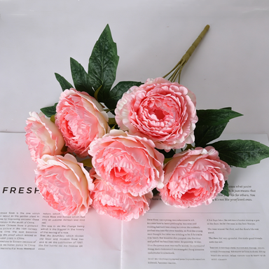 Bouquet de pivoines artificielles, 7 têtes, 49 cm, idéal pour mariages et décoration intérieure