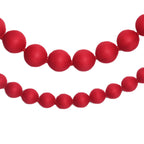 Guirlande de boules en tissu rouge, décoration de Noël, 230 cm, 18 boules