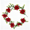 Guirlande décorative en poinsettia artificiel, 180 cm, idéale pour Noël, mariages et décoration intérieure, élégance rétro française