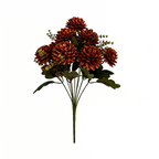 Chrysanthèmes en soie artificielle, bouquet de 8 tiges, 37 cm, idéal pour décoration de mariage et intérieur, 48 fleurs, sans vase