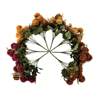 Chrysanthèmes en soie artificielle, bouquet de 8 tiges, 37 cm, idéal pour décoration de mariage et intérieur, 48 fleurs, sans vase