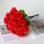 Fleurs artificielles roses paon, tige unique 33 cm, 12 pièces, décoration élégante pour mariage et événements