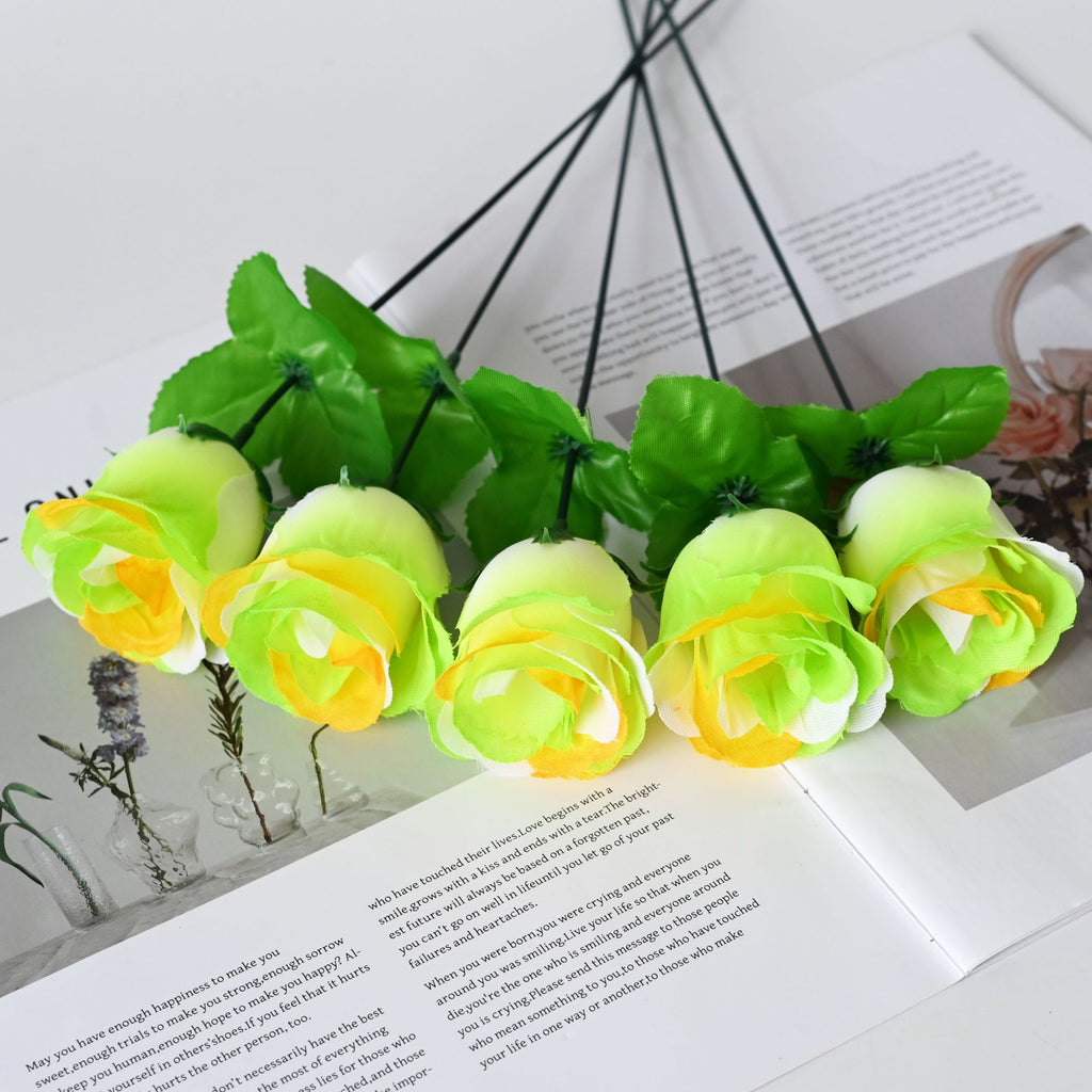 Fleurs artificielles roses paon, tige unique 33 cm, 12 pièces, décoration élégante pour mariage et événements