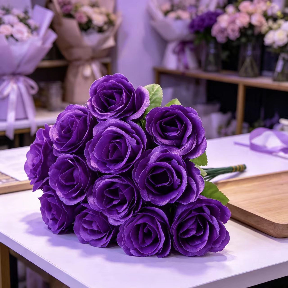 Fleurs artificielles roses paon, tige unique 33 cm, 12 pièces, décoration élégante pour mariage et événements