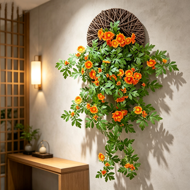Plante Artificielle Murale, Guirlande de Marguerites Simulées, 80 cm, Décoration Intérieure Élégante, Style Provençal